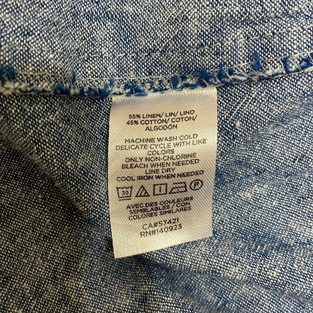 LOFT Blue Chambray Skirt Linen Cotton Blend Petite Small - Picture 10 of 10